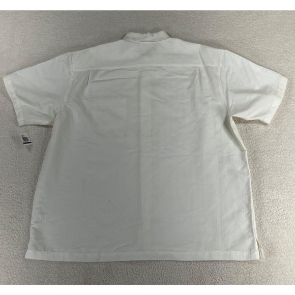 NWT Van Heusen Men's Size 2XL White Button Down Short Sleeve Polo Shirt - Picture 7 of 11